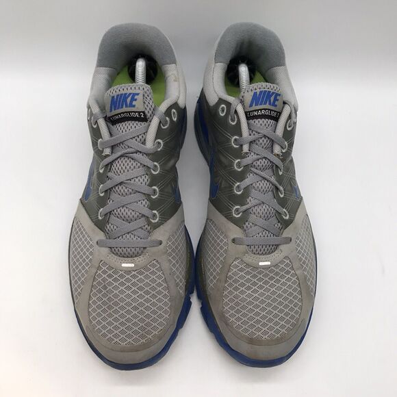 Nike Lunarglide 2+ Sneakers Men's 12 Gray & Blue 407648-099 Lace Up Running Shoe - Picture 5 of 13